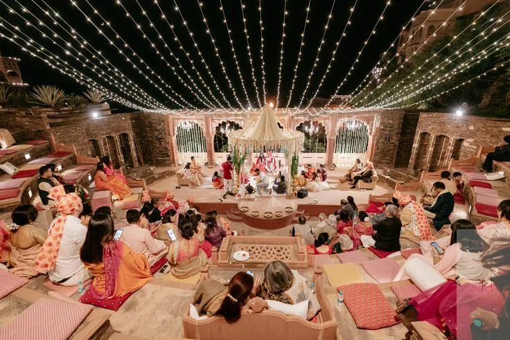 A heritage wedding with royal walls and grand memories.