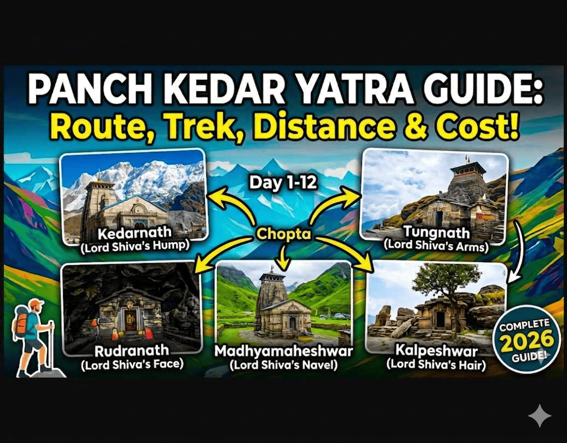 Panch Kedar Yatra Guide 2026: Route, Trek & Cost 